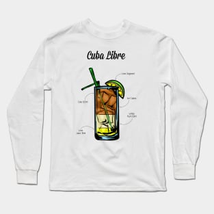 Cuba Libre Cocktail Recipe Long Sleeve T-Shirt